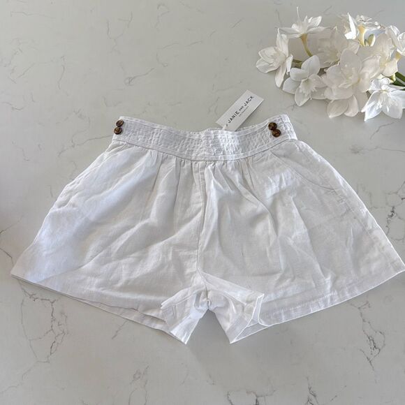 Janie and Jack Linen-Cotton Button Short in White Size 7 Girls - Picture 3 of 8